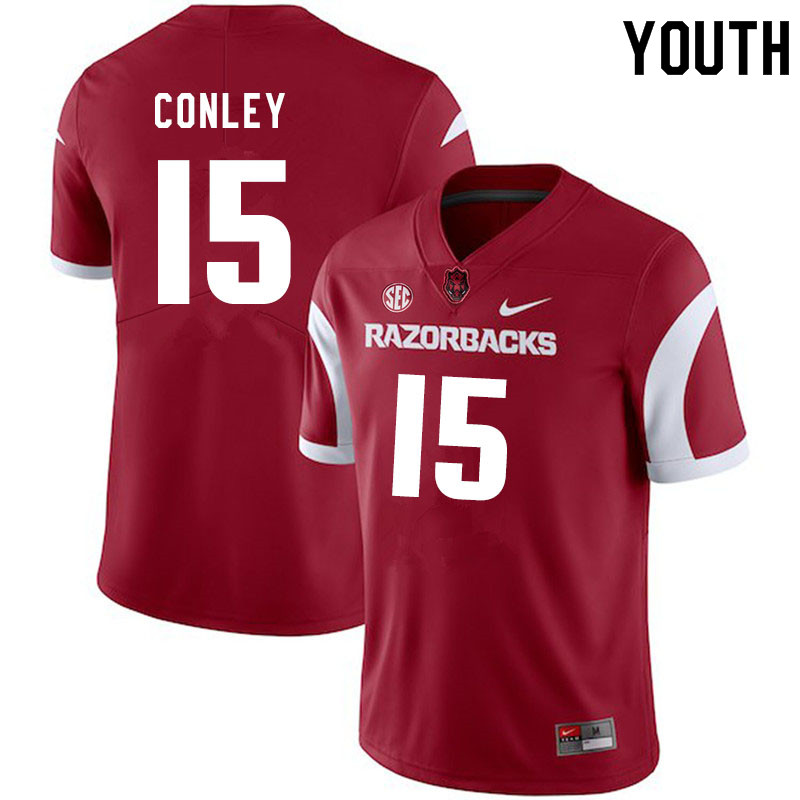 Youth #15 Jon Conley Arkansas Razorbacks College Football Jerseys Sale-Cardinal - Click Image to Close
